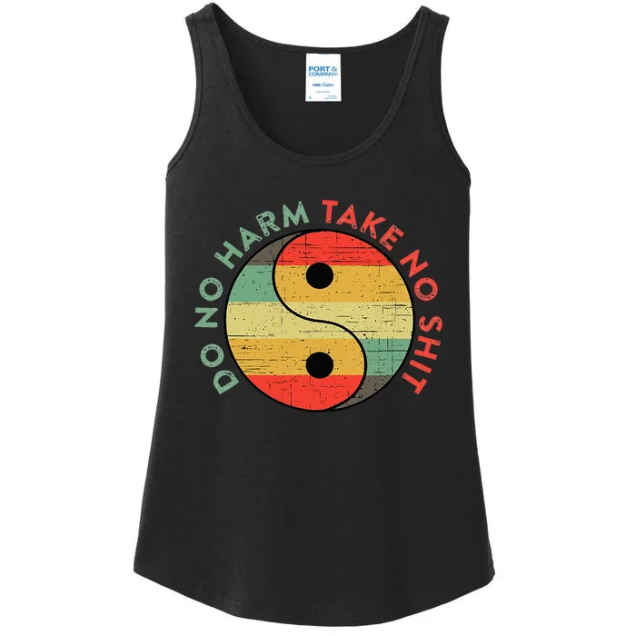 Do No Harm Take No Shit Funny Yin Yang Badass Yoga Teacher Ladies Essential Tank