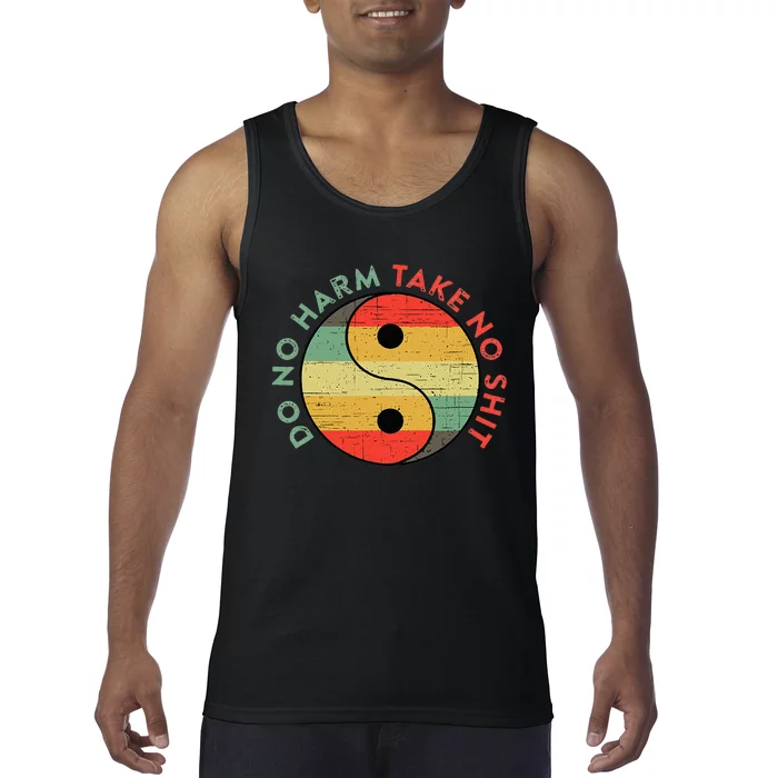 Do No Harm Take No Shit Funny Yin Yang Badass Yoga Teacher Tank Top