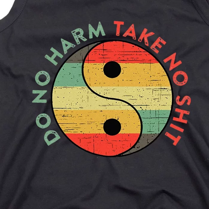 Do No Harm Take No Shit Funny Yin Yang Badass Yoga Teacher Tank Top