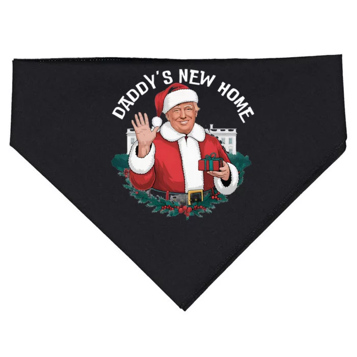 DaddyS New Home Santa Trump White House 2024 New President USA-Made Doggie Bandana