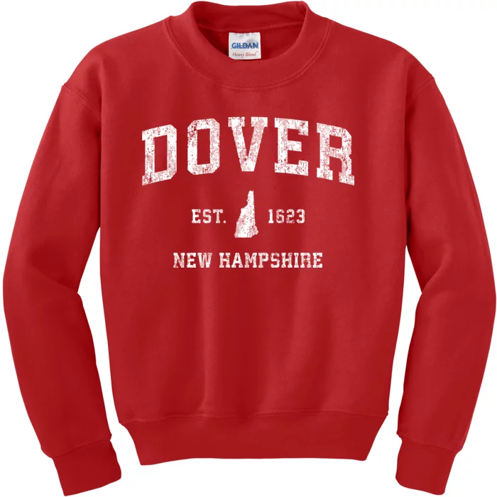 Dover New Hampshire Nh Vintage Athletic Sports Kids Sweatshirt