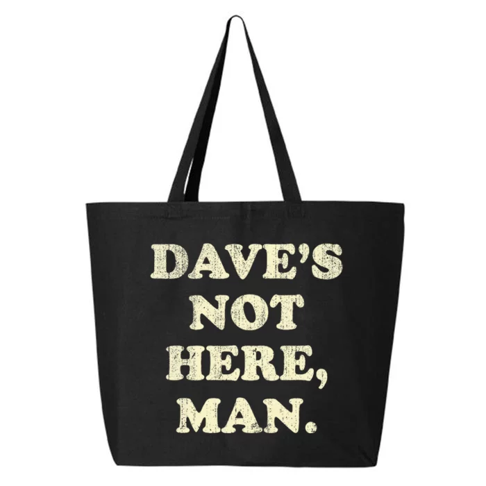 DaveS Not Here Man Simple Saying Black White 25L Jumbo Tote