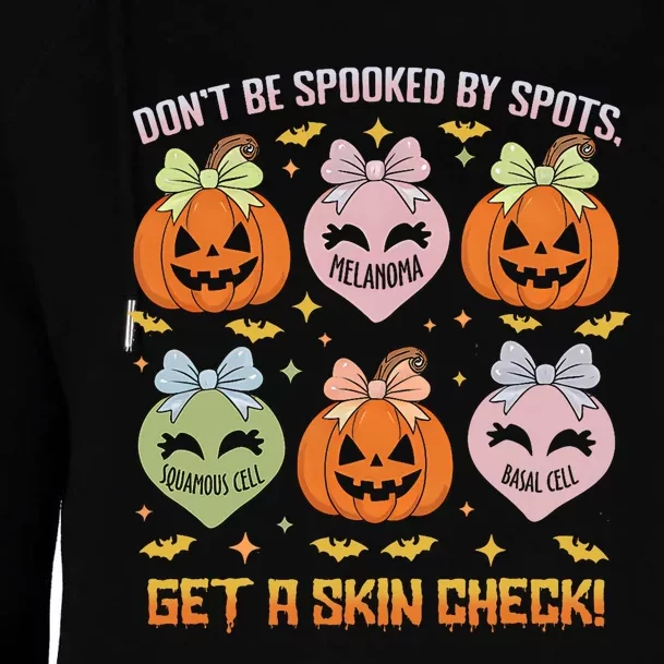 Dermatology Nurse Halloween Get A Skin Check Dermatologist Womens Funnel Neck Pullover Hood