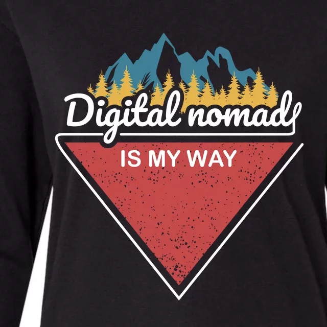 Digital Nomad Is My Way Womens Cotton Relaxed Long Sleeve T-Shirt