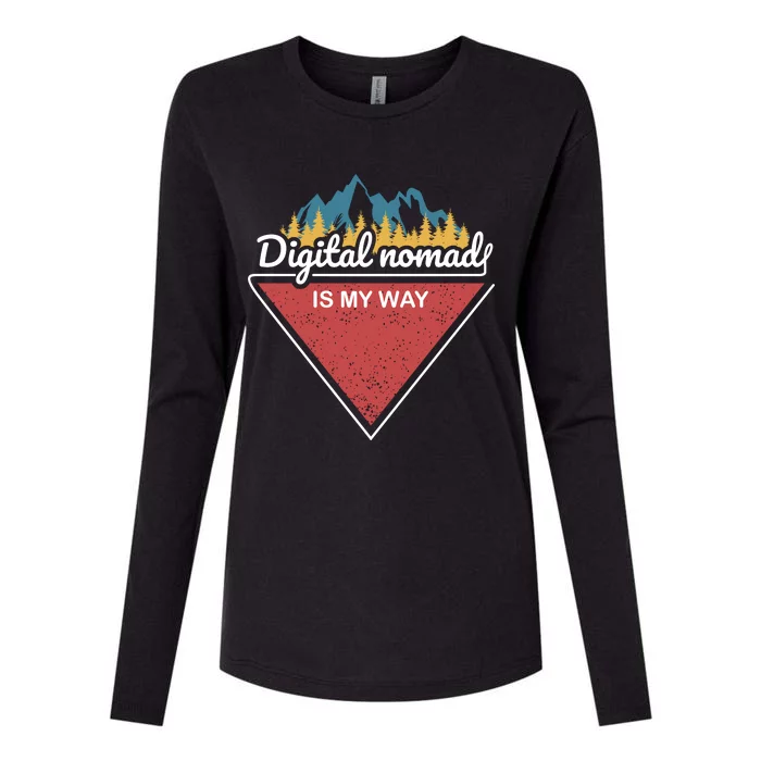 Digital Nomad Is My Way Womens Cotton Relaxed Long Sleeve T-Shirt