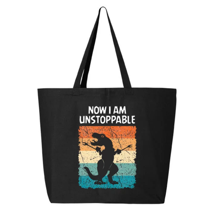 Dinosaur Now I Am Unstoppable Funny Trex 25L Jumbo Tote