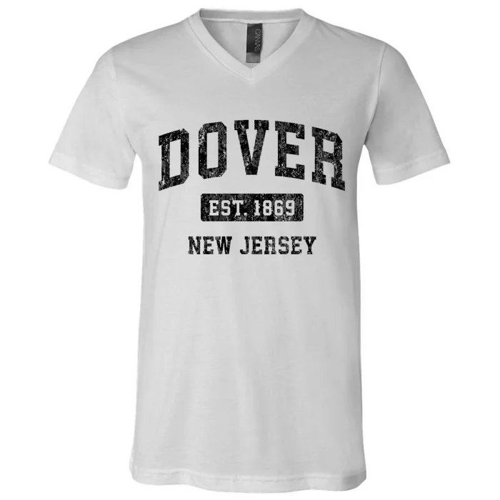 Dover New Jersey Nj Vintage Sports Established Design V-Neck T-Shirt