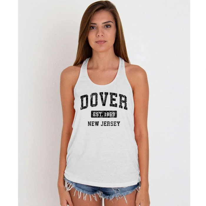 Dover New Jersey Nj Vintage Sports Established Design Women's Knotted Racerback Tank