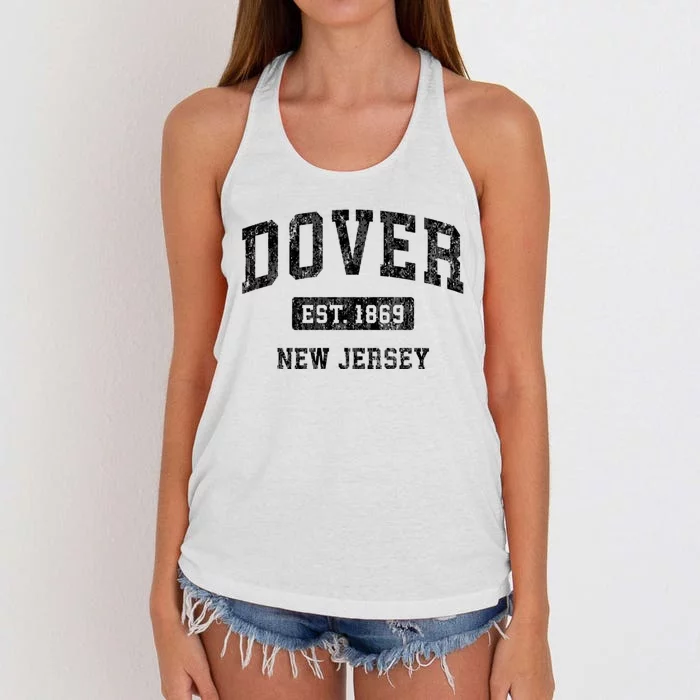 Dover New Jersey Nj Vintage Sports Established Design Women's Knotted Racerback Tank