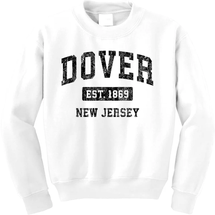 Dover New Jersey Nj Vintage Sports Established Design Kids Sweatshirt