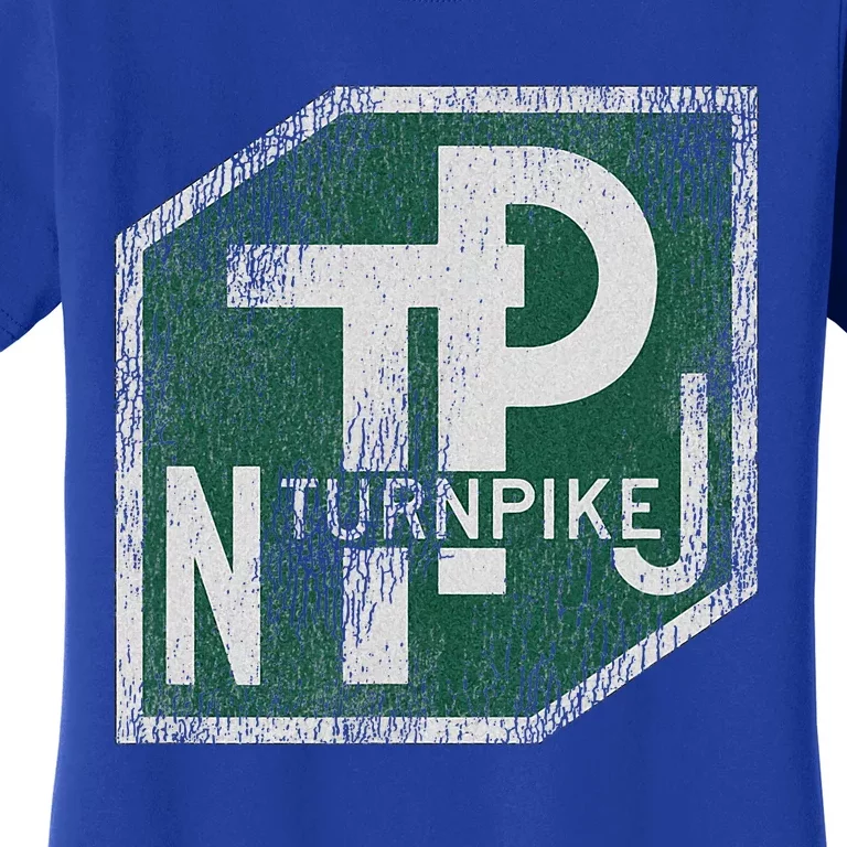 Distressed New Jersey Turnpike State Road Sign Women's T-Shirt