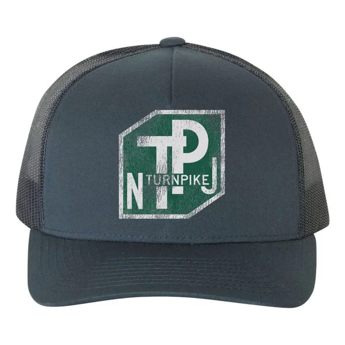 Distressed New Jersey Turnpike State Road Sign Yupoong Adult 5-Panel Trucker Hat