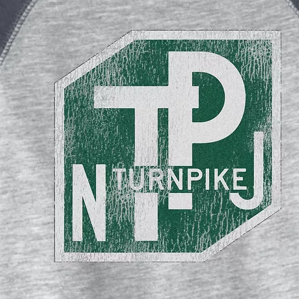 Distressed New Jersey Turnpike State Road Sign Toddler Fine Jersey T-Shirt