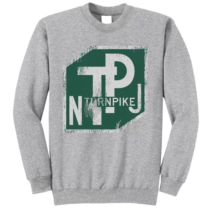 Distressed New Jersey Turnpike State Road Sign Tall Sweatshirt