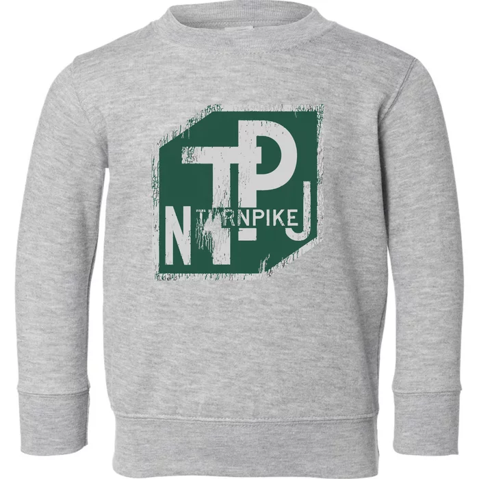 Distressed New Jersey Turnpike State Road Sign Toddler Sweatshirt