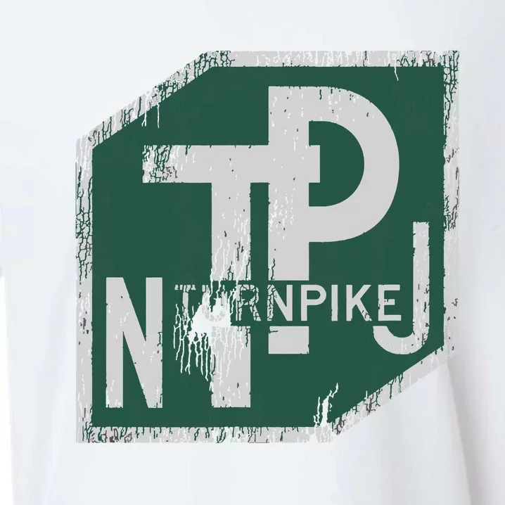 Distressed New Jersey Turnpike State Road Sign Sueded Cloud Jersey T-Shirt