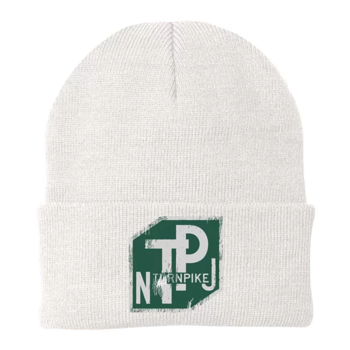 Distressed New Jersey Turnpike State Road Sign Knit Cap Winter Beanie