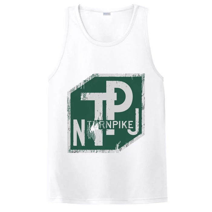 Distressed New Jersey Turnpike State Road Sign Performance Tank