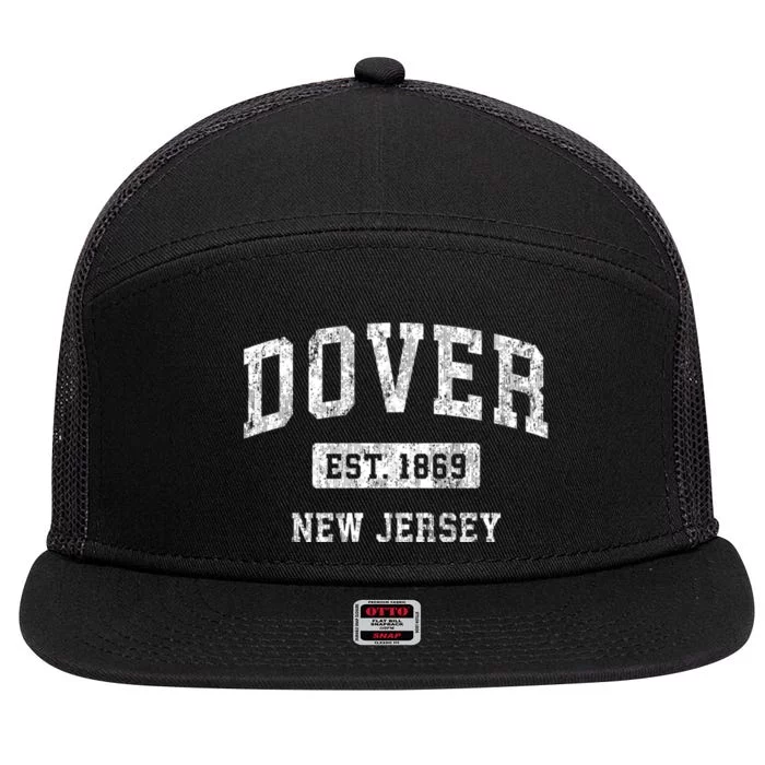 Dover New Jersey Nj Vintage Sports Established 7 Panel Mesh Trucker Snapback Hat