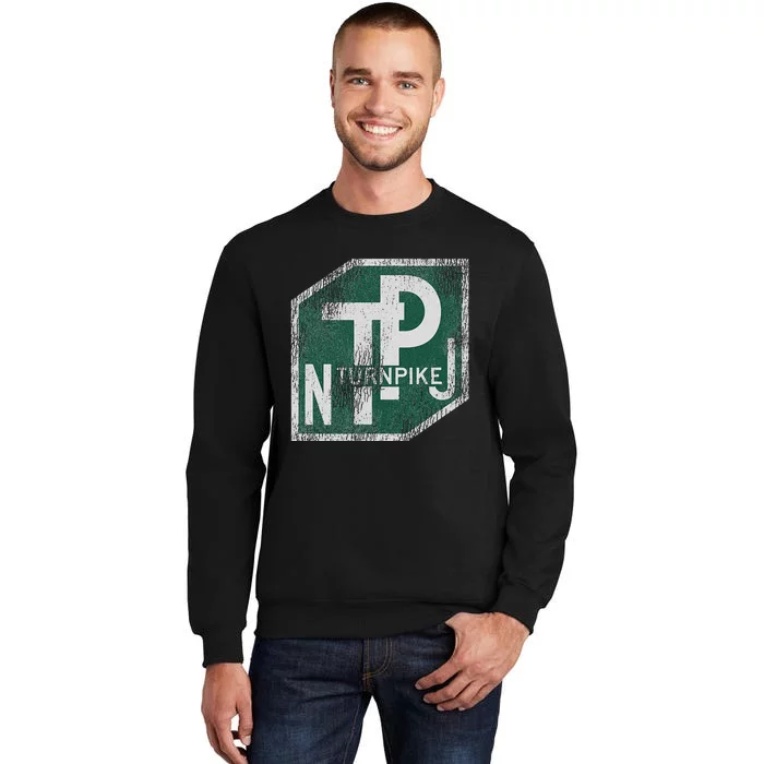 Distressed New Jersey Turnpike State Road Sign Tall Sweatshirt