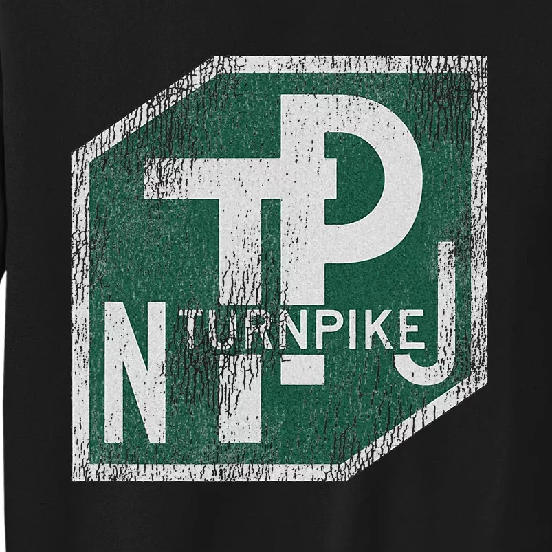 Distressed New Jersey Turnpike State Road Sign Tall Sweatshirt