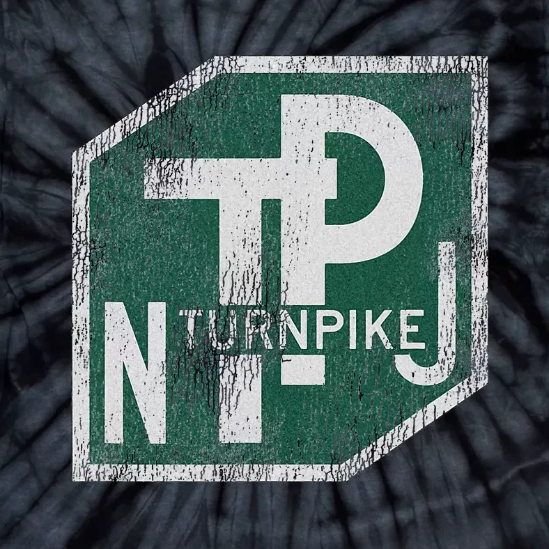 Distressed New Jersey Turnpike State Road Sign Tie-Dye T-Shirt