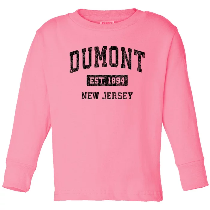 Dumont New Jersey Nj Vintage Sports Toddler Long Sleeve Shirt