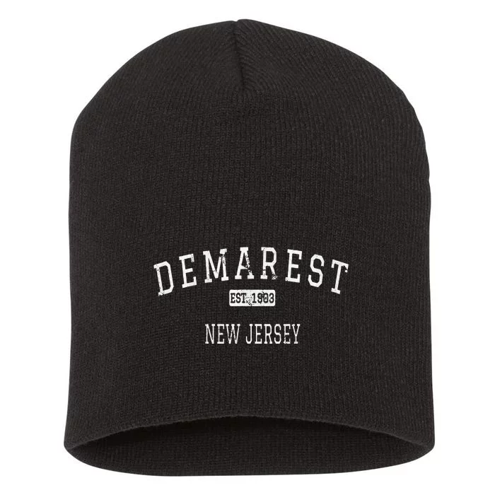 Demarest New Jersey Nj Vintage Short Acrylic Beanie