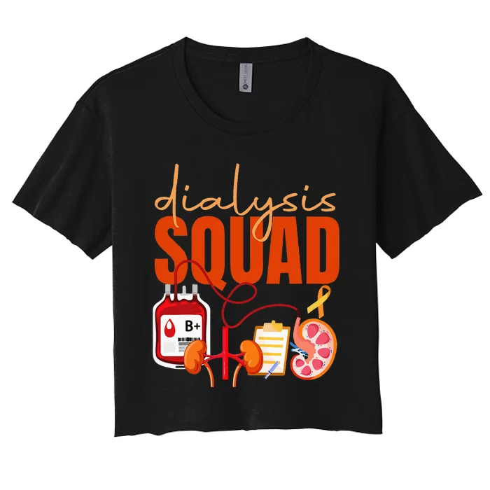 Dialysis Nurse Kidney Disease Nursing Staff Squad Women's Crop Top Tee