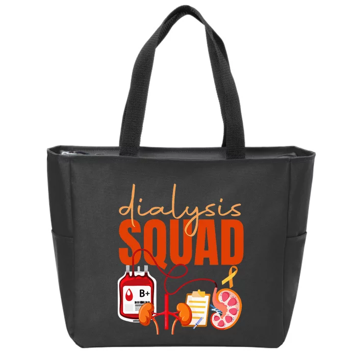 Dialysis Nurse Kidney Disease Nursing Staff Squad Zip Tote Bag