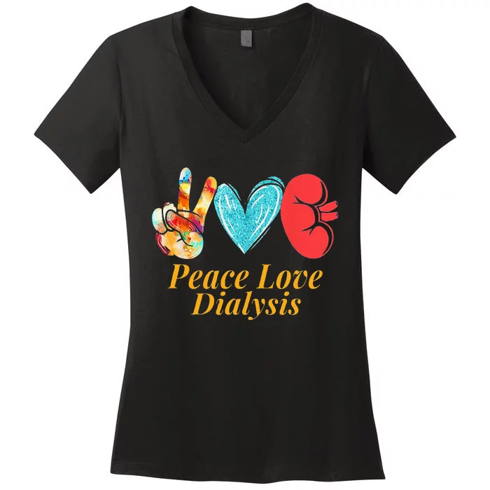 Dialysis Nurse Kidney Transplant Nephrology Women's V-Neck T-Shirt