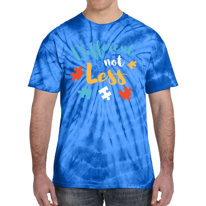 Different Not Less Autism Awareness Gift Tie-Dye T-Shirt