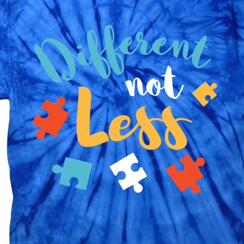 Different Not Less Autism Awareness Gift Tie-Dye T-Shirt