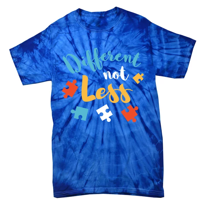 Different Not Less Autism Awareness Gift Tie-Dye T-Shirt