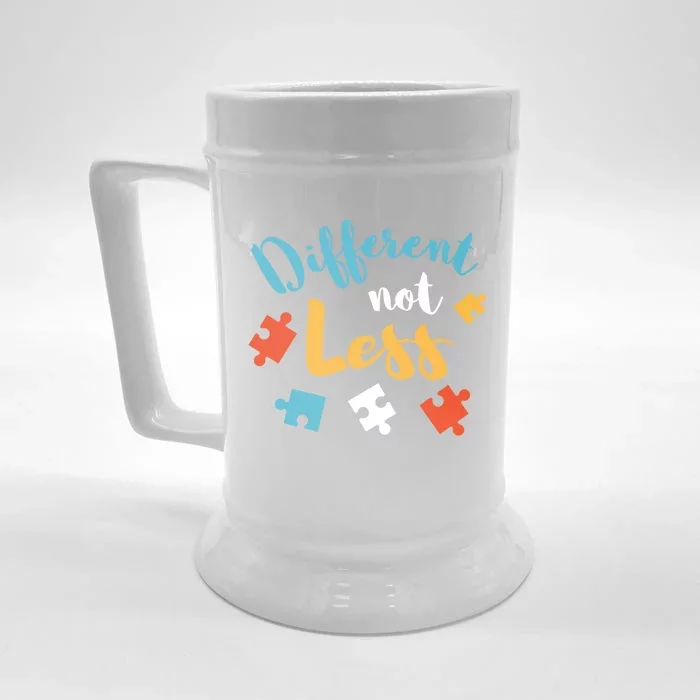 Different Not Less Autism Awareness Gift Front & Back Beer Stein