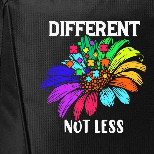 Different Not Less Daisy Autism Puzzle Autism Awareness Day City Backpack