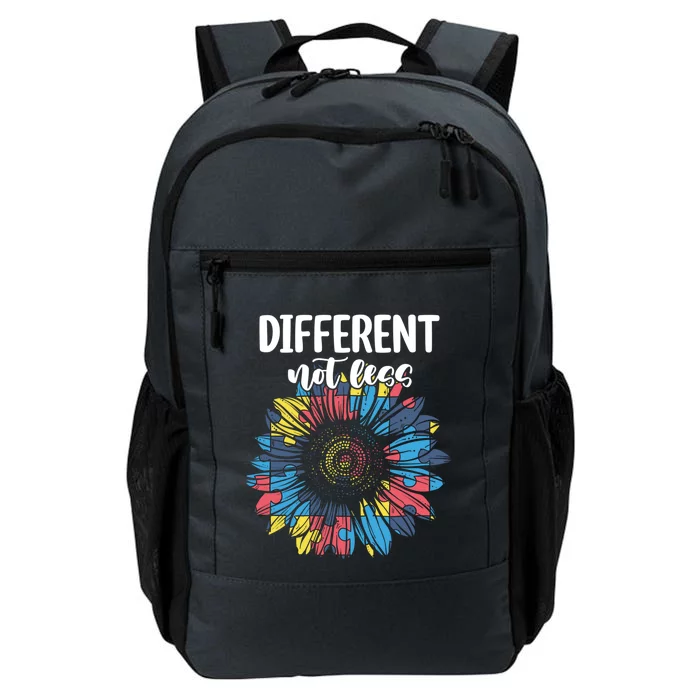 Different Not Less Sunflower Autism Puzzle Awareness Month Gift Daily Commute Backpack