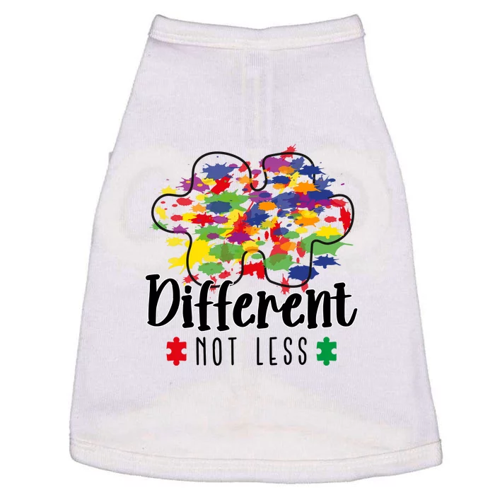 Different Not Less Puzzle Autism Awareness Month Gift Doggie Tank