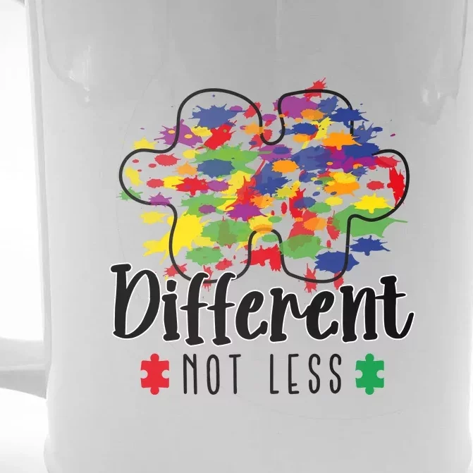 Different Not Less Puzzle Autism Awareness Month Gift Front & Back Beer Stein