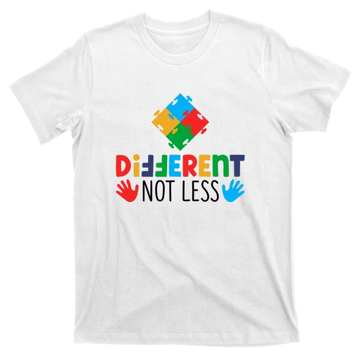 Different Not Less Puzzle Autism Awareness Month T-Shirt