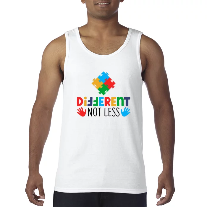 Different Not Less Puzzle Autism Awareness Month Tank Top