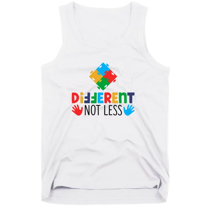 Different Not Less Puzzle Autism Awareness Month Tank Top