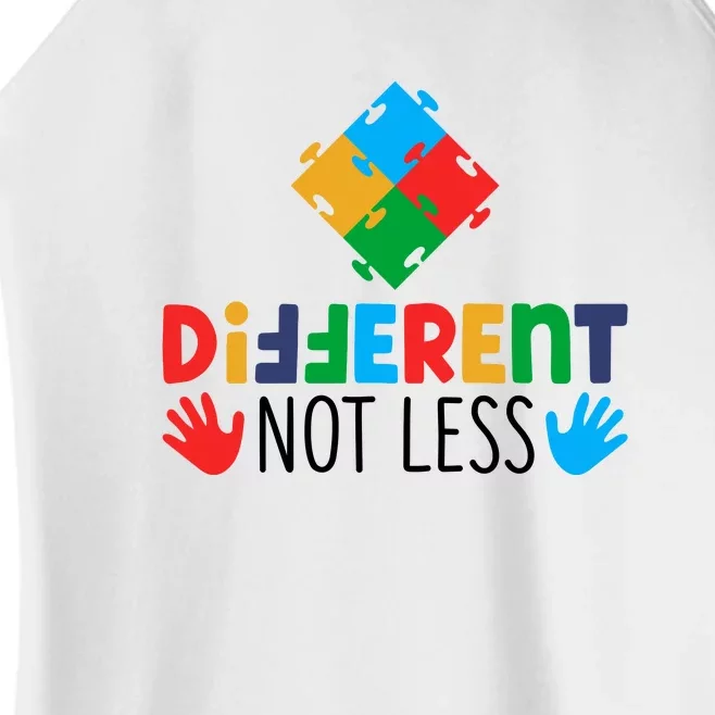 Different Not Less Puzzle Autism Awareness Month Women’s Perfect Tri Rocker Tank