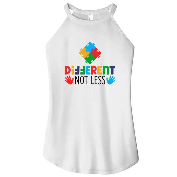 Different Not Less Puzzle Autism Awareness Month Women’s Perfect Tri Rocker Tank