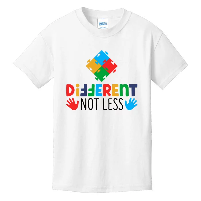 Different Not Less Puzzle Autism Awareness Month Kids T-Shirt