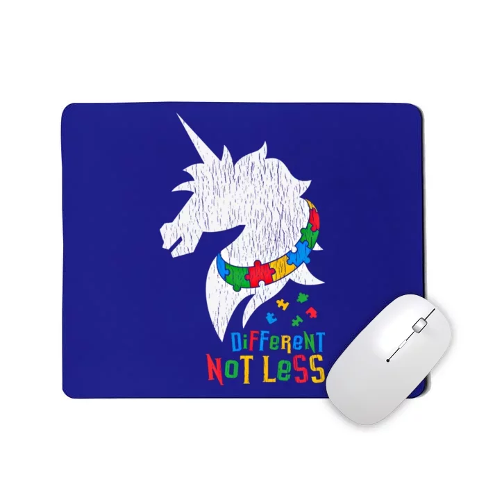 Different Not Less Autistic Autism Awareness Unicorn Gift Mousepad