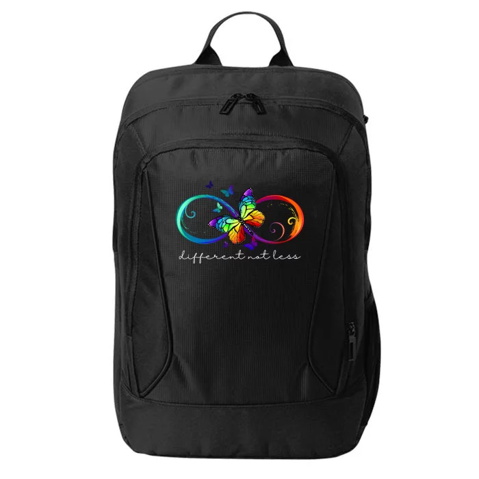 Different Not Less Autism Awareness Neurodiversity Butterfly City Backpack