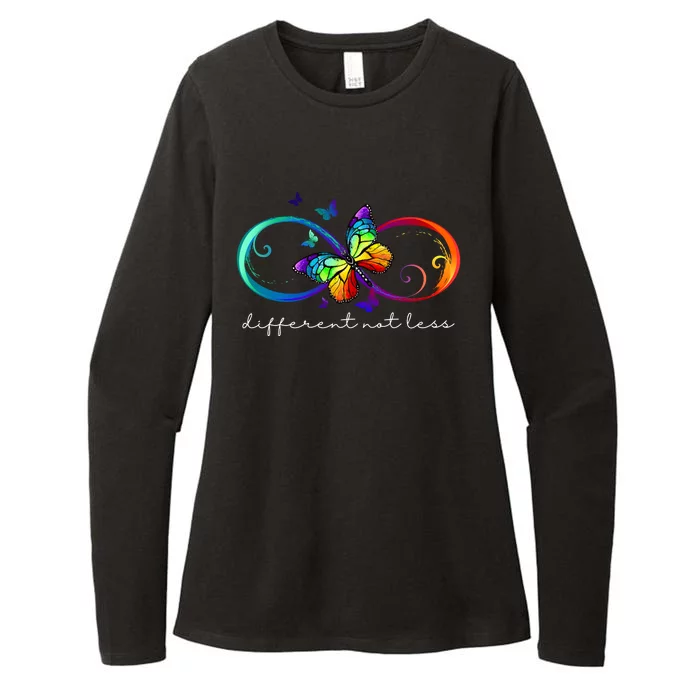 Different Not Less Autism Awareness Neurodiversity Butterfly Womens CVC Long Sleeve Shirt