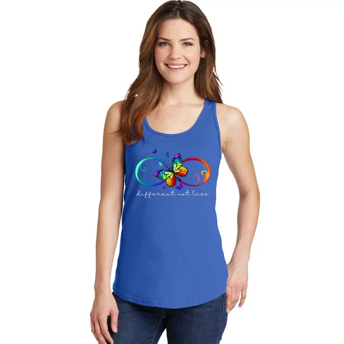 Different Not Less Autism Awareness Neurodiversity Butterfly Ladies Essential Tank