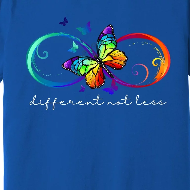 Different Not Less Autism Awareness Neurodiversity Butterfly Premium T-Shirt